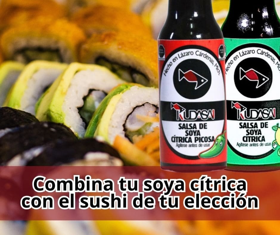 Combina tu soya citrica con sushi